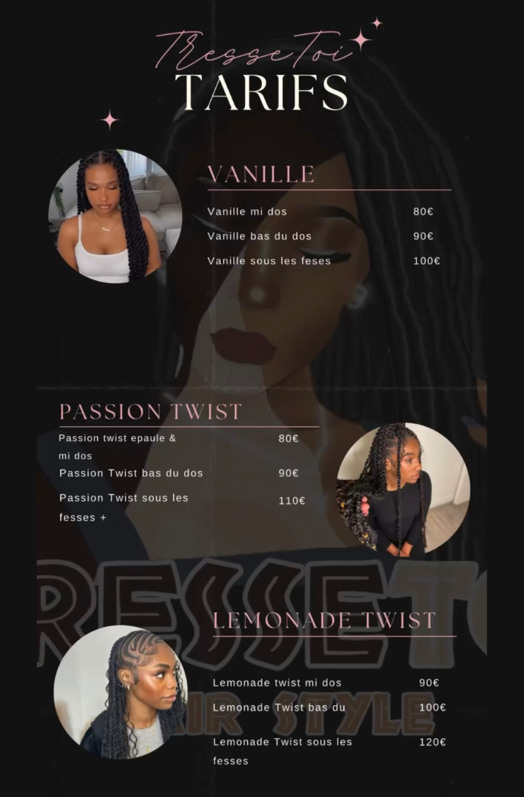 Tresse toi Tarifs